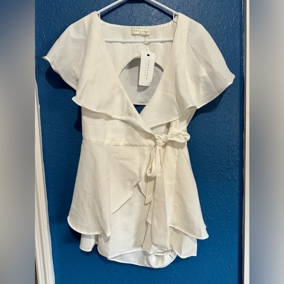 American Threads White Romper - Picture 2 of 3